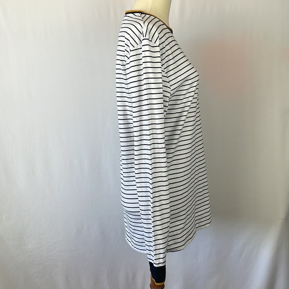 Denim & Flower Ricky Singh White & Black Striped Long Sleeve Shirt - Size Small - Picture 9 of 13